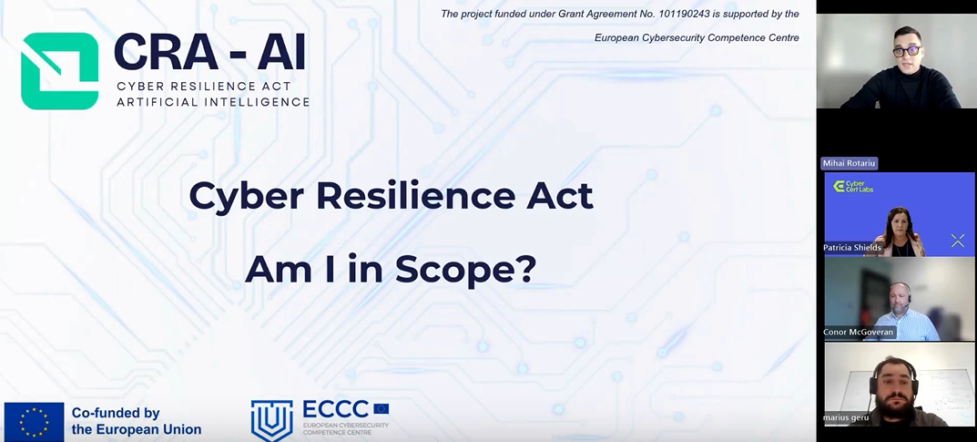 CRA-AI project aims to simplify compliance to EU CRA using automated AI tools